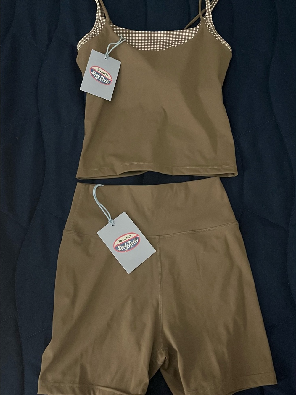 DAILY DRILLS MOCHA GINGHAM SET - Picture 1 of 2